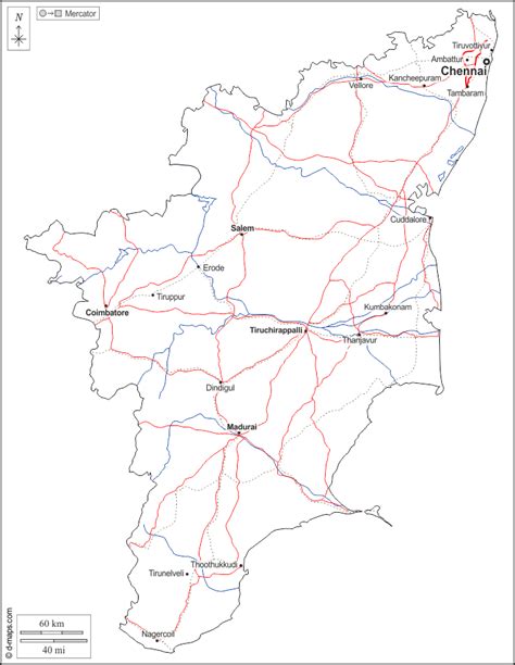Outline map of w:tamil nadu. Tamil Nadu free map, free blank map, free outline map, free base map outline, hydrography, main ...