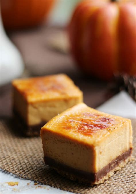With paintbrush, paint stem with green paste food. Chocolate Pumpkin Brulee Cheesecake Bars #Choctoberfest ...