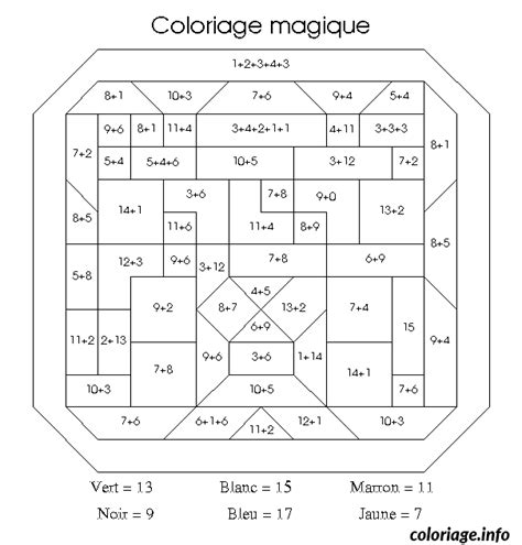 Meilleurs coloriage magique gratuits et nouveautés 2021 : Coloriage Magique Addition 25 Dessin Magique Addition à ...