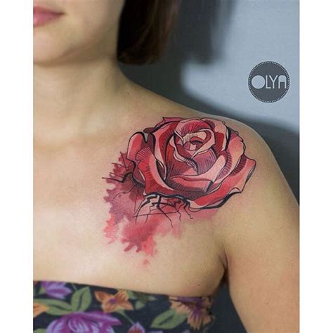 Nice colors and line work there. Rose Tattoo on Shoulder | Best Tattoo Ideas Gallery