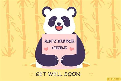 Place cards should include the first and last name of the guest, or simply say guest if the name is unknown. Make Funny Get Well Soon Card With Name Online