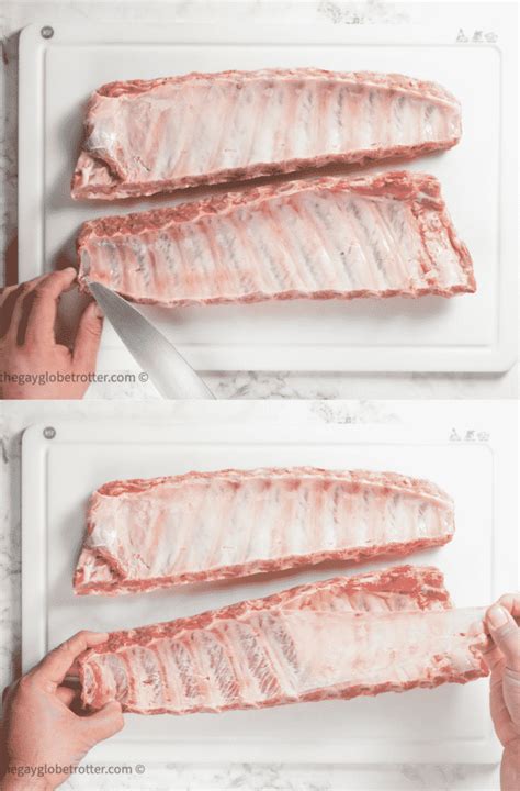 Step 1 — while holding one end of the rack, slide the dull tool underneath the membrane and slowly separate it from the bone. Instant Pot Ribs {40 minutes, fall off the bone!} - The ...