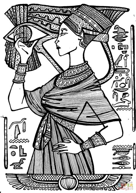 For boys and girls, kids and adults, teenagers and toddlers, preschoolers and older kids at school. Cleopatra, Queen of Egypt coloring page | Free Printable ...