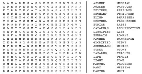 Here you can see the word search puzzle called baby baby baby. Crossword Puzzles - Lazarus Word Search Puzzles