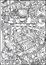 Printable cute/kawaii popsicle doodle coloring page for kids and adults. Doodles in space Coloring Pages L0