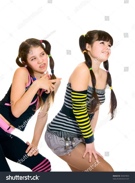 🎁 get 20% discount with linksnappy promo code: Two Fun Teen Girls Isolated On Stock Photo 49407853 ...