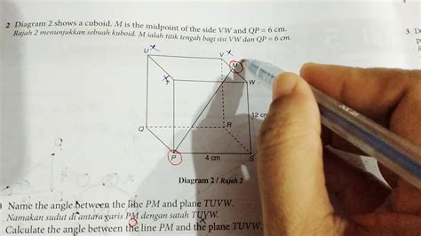 Kbsm19 4m 01 sudut antara garis dan satah. GARIS DAN SATAH DALAM TIGA DIMENSI , contoh soalan Kertas ...