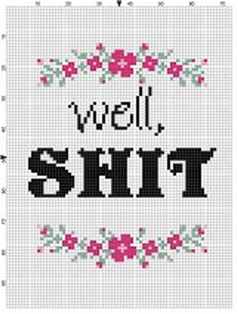 Completed cross stitch art, perfect for a myriad of people. Well, Sh*t - Subversive Snarky Funny Cross Stitch Pattern ...