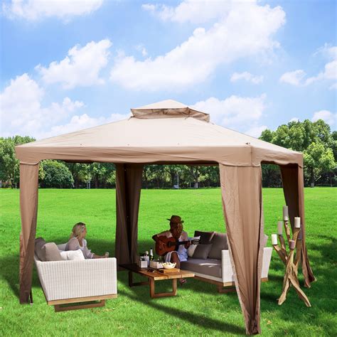 Shop gazebos at everyday low prices with walmart canada. VEVOR 10'x 10' Outdoor Canopy Gazebo Tent Shelter 4 ...