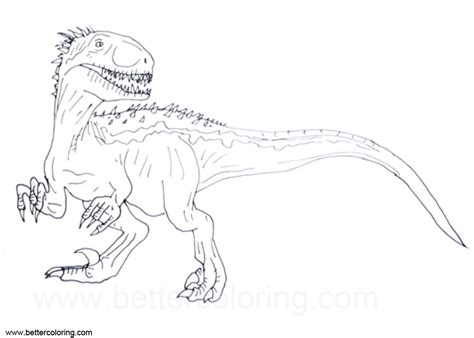 Originating from late cretaceous asia, velociraptor fossils are first unlocked on isla muerta. Jurassic World Indoraptor Coloring Pages Clipart - Free ...