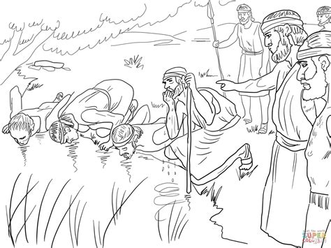 In a common theme of apostasy, the people of israel had done what was evil in the sight of the lord, and the lord gave them into the hand of midian. Gideon Selects His Army of 300 Men coloring page from ...