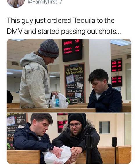This course is good for all new york state insurance licenses (la, lb, pc, br, pa, c1 & c3 the state has approved this course for 15 continuing education credits for all nys insurance. dopl3r.com - Memes - aFamilytirst_/ This guy just ordered Tequila to the DMV and started passing ...