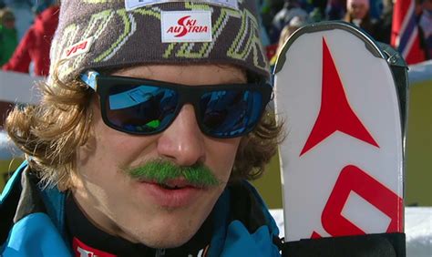 Austria's manuel feller celebrates winning an alpine ski, men's world cup slalom, in lenzerheide, switzerland, sunday, march 21, 2021. Grüner Bart bringt Manuel Feller kein Glück