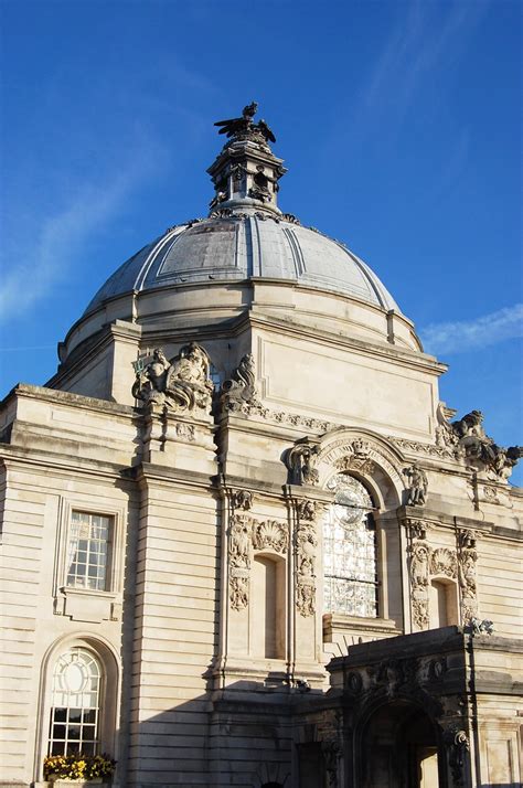 It serves as cardiff's centre of local government. City Hall dome - Cardiff City Hall