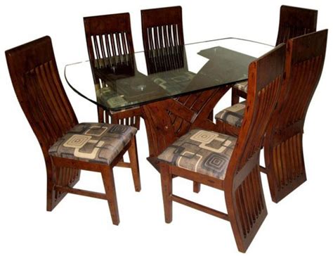 Mdf table top leaves something to be desired, but at this price point it's hard to. Attractive Dining Table 6 Seater Furniture Solid MDF Wood ...