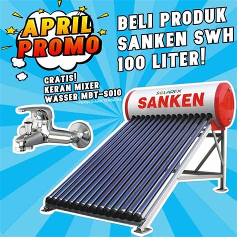 Pemanas air listrik adalah alat pemanas air yang mengandalkan energi listrik untuk menghasilkan panas. Jual Pemanas Air Tenaga Surya Sanken SWH PR100L - Gratis ...