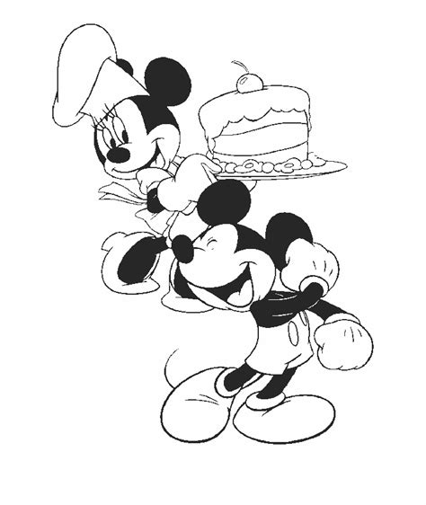 Minnie and mickey on skate coloring board page1108. Kids-n-fun.com | 49 coloring pages of Mickey Mouse