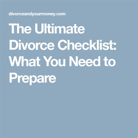 There are, broadly speaking three options for making a will this is the cheapest approach, often free. The Ultimate Divorce Checklist: What You Need to Prepare ...