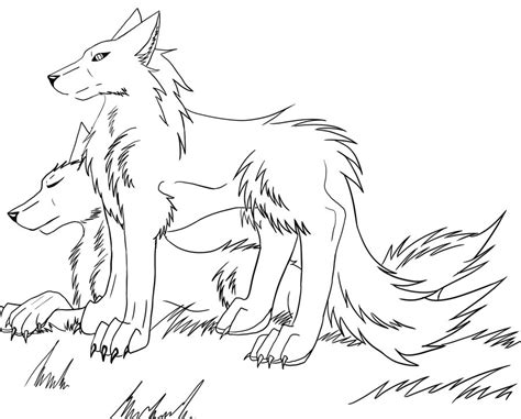 Want to discover art related to catcouplelineart? Wolf couple Lineart by enyce122 on DeviantArt