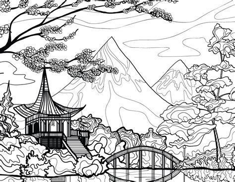 Comment dessiner un paysage facile. artherapie.ca on Twitter: "#Paysage du #Japon ... - https ...