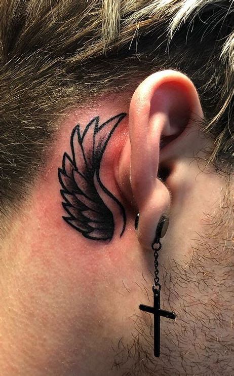 The behind the ear canal tattoo design below appears quite fashionable with the colour mixture used rendering it more fascinating. 185 Trendy Behind the Ear Tattoos and Ideas - Tattoo Me Now