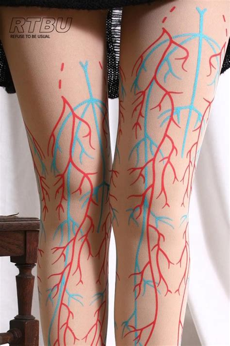 The basic function of these vessels is to take deoxygenated blood from different organs, supply it to the heart, and then take oxygenated blood that comes from the lungs into the heart to the rest of your body. Spooky Corpse Leg Red Artery Blue Vein Vena Blood Vessel ...