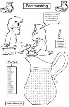 Jesus washes the feet of his disciples coloring page. 24 Jesus Washes the Disciples Feet ideas | sunday school ...