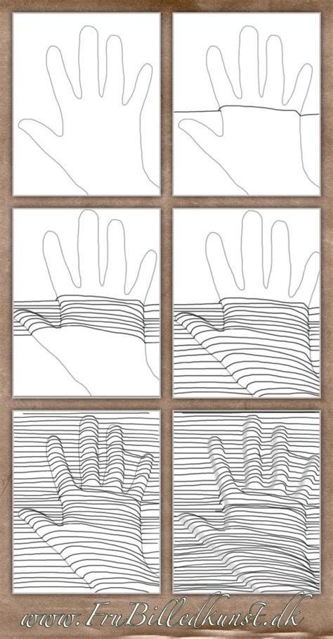 Kunstunterricht grundschule / kunsterziehung kunst arbeitsblätter für die grundschule oder höhere klassen. Kunstunterricht Karak op art hånd www.FruBilledkuns # ...