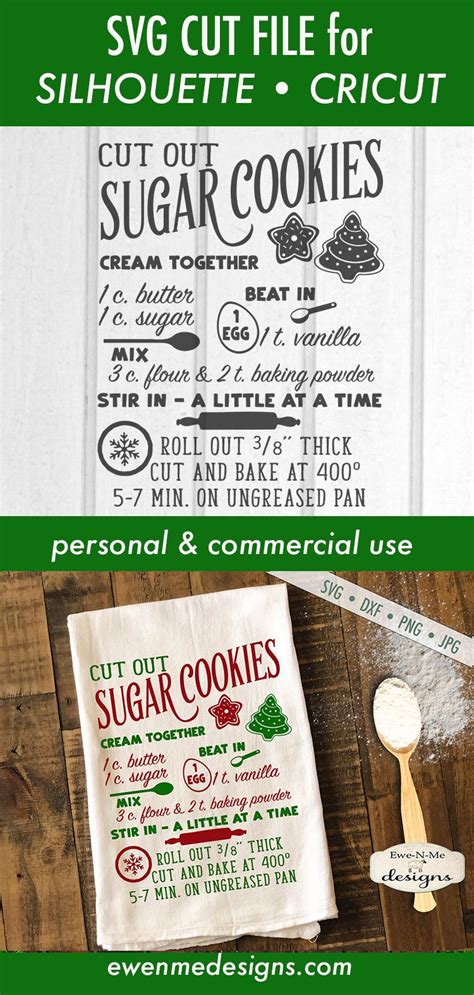 Christmas cookie christmas cookie dessert. Sugar Cookie Recipe - Kitchen - Christmas - SVG DXF Files ...