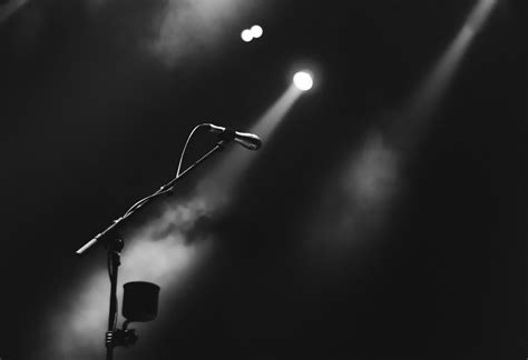 Dramatic black & white lets you combine light, form, and contrast to create your scene, whether it is highly refined or gritty. Free Images : music, black and white, night, concert, microphone, mic, darkness, street light ...