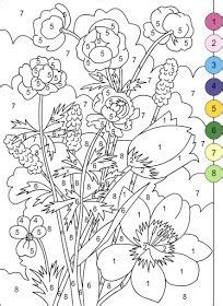 Just find the cutest buddy you want to color; Nicole's Free Coloring Pages: COLOR BY NUMBERS * FLOWERS ...