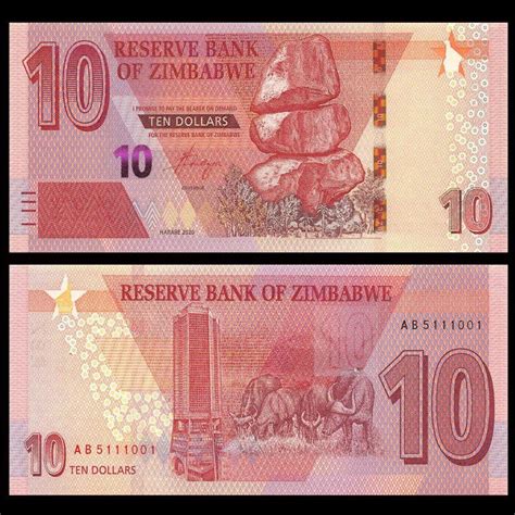 At its height prices were almost doubling every. ZIMBABWE - 10 DOLLARS 2020 (UNC) / 11- FOREIGN PAPER MONEY