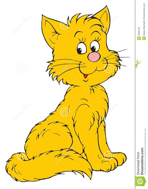 Cute yellow cat in the grass looking at you through a cage. Yellow Cat (vector Clip-art) Royalty Free Stock Photos ...
