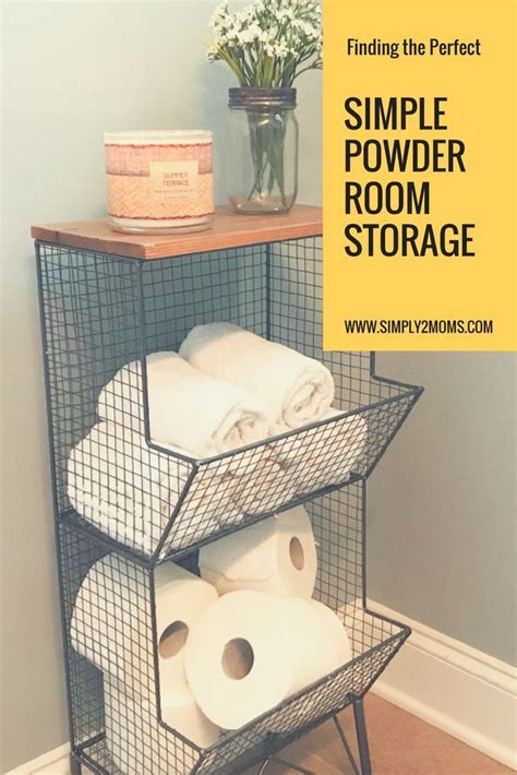 We created the floating shelving for only a few dollars apiece. Finding Small Bathroom Storage at Home Goods | Powder room ...