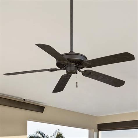 This brushed nickel 54 inch ceiling fan from the sola collection which can be used in wet locations, features integrated led lighting and flush mount installation. 54-Inch Ceiling Fan Without Light in Black Iron with ...