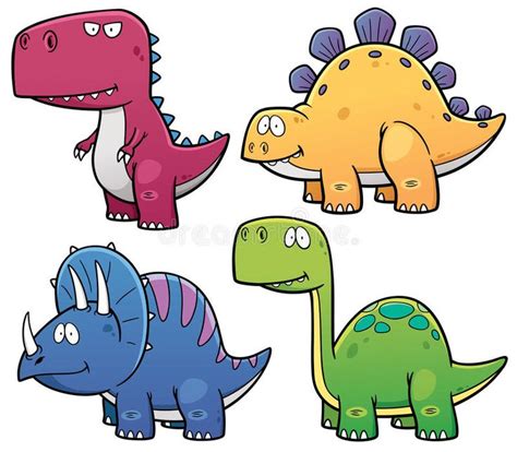 Siempre dicen que una imagen vale más que mil palabras y aquí no va a ser menos, por eso te queremos mostrar una serie de fotos de dinosaurios en distintas situaciones de lo que se cree sería. Dinosaurs. Vector illustration of Dinosaurs cartoon ...