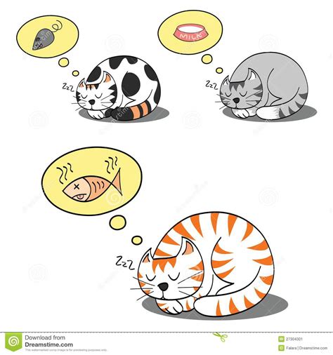 I'm not sure about cat dream meaning. Cat dreaming stock vector. Illustration of grey, cats ...