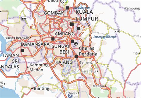 Seri kembangan on the map. MICHELIN Seri Kembangan map - ViaMichelin