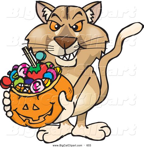 Our ai artist has made big cat cartoon pictures. Big Cat Cartoon Vector Clipart of a Aggressive Trick or ...