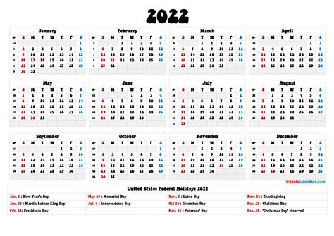 2022 calendar one page printable. 2022 One Page Calendar Printable - 6 Templates | Monthly ...