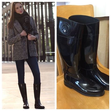 These are typically riding boots. Authentic Armani riding rain boots NWT | Boots, Rain boots ...