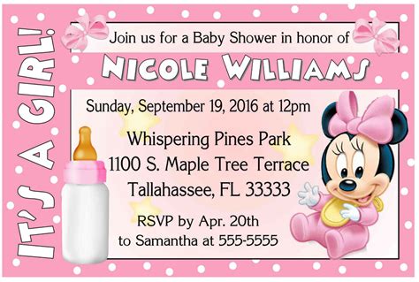 Minnie mouse baby shower decors. BABY MINNIE MOUSE BABY SHOWER INVITATIONS DESIGN | eBay
