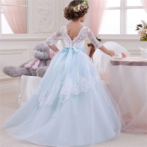 Seid dabei bei meiner brautkleider anprobe! Vestido de casamento para crianças Meninas Sete mangas ...