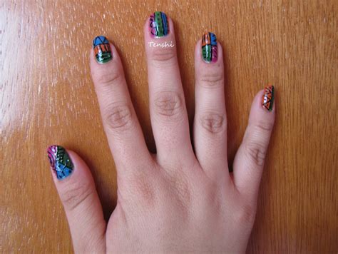 Diseño verde limón😱 con contraste negro para piel morenas! Nails by Tenshi: 31 días de uñas: Día 16, impresión tribal