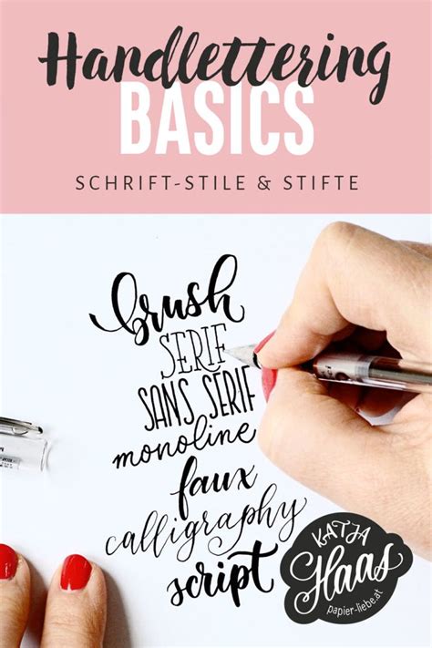 Je öfter du sie einsetzt, desto einfacher wird es dir fallen sie zu zeichnen. Handlettering-Basics: Schrift-Stile & Stifte - Katja Haas ...