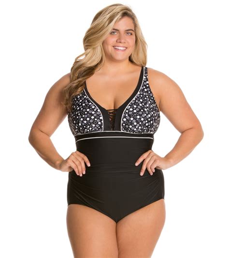 Videos, photos, dvd sale and more. Delta Burke Plus Size Bubble Pop Lace Up Mio One Piece ...