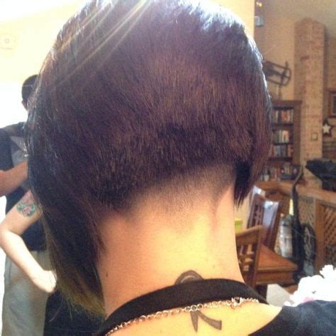 Bob shaved nape bowl haircuts. inverted asymmetric bob with buzzed nape | Short stacked ...