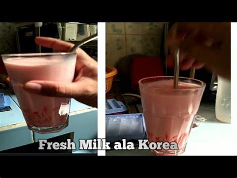 Homemade strawberry honey milkshake (less sugar). Fresh Milk Ala Korea - Milkshake Strawberry - YouTube