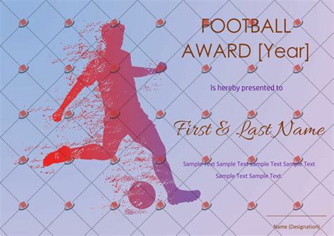 Writing competition award certificates | professional certificate. Football Award Certificate - Blue Background Themed ...