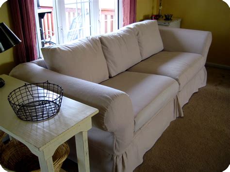 Add velcro to the back of the slipcover to be able to remove the cover from the sofa. Happy At Home: Tips On Sewing A Slipcover